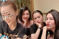 Bình thường tóc tai bồng bềnh, cứ cột lên là Phương Oanh-Lâm Vỹ Dạ lộ trán hói tóc thưa
