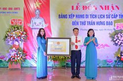 Đền thờ Trần Hưng Đạo ở thành phố Vinh được công nhận di tích cấp tỉnh