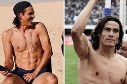 Chiêm ngưỡng Cavani với cơ thể không chút mỡ thừa, body như tượng thần Hy Lạp