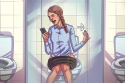 Dùng smartphone khi đi vệ sinh làm tăng nguy cơ bị trĩ