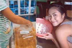 Quý tử giấu mặt nhà Tăng Thanh Hà khéo tay nhào bột, làm món dân dã cùng mẹ
