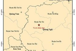 Hai trận động đất liên tiếp ở Quảng Ngãi