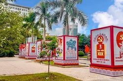 Nghệ An: Đường phố rực cờ hoa trước thềm Đại hội đại biểu Đảng bộ tỉnh lần thứ XIX
