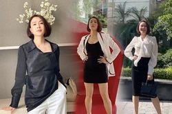Thay liên tục toàn đồ đen trắng trong một clip, gu ăn mặc của Hồng Diễm như dần thăng hạng