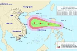 Khoảng đêm nay (20/10) đến sáng sớm 21/10, bão số 8 sẽ đi vào biển Đông
