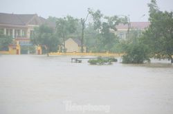 Nước vây tứ phía, hàng trăm nhà dân Hà Tĩnh chìm trong dòng lũ