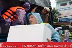 Hàng cứu trợ ưu tiên 'tâm lũ' Cẩm Xuyên để kịp tiếp tế người dân