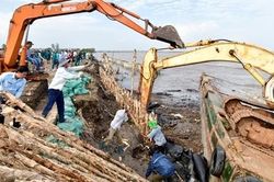 Công bố tình huống khẩn cấp sạt lở đê biển Tây