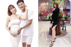 Bụng bầu 'vượt mặt', bạn gái Mạc Văn Khoa gây tranh cãi khi vẫn diện đôi giày cao lênh khênh