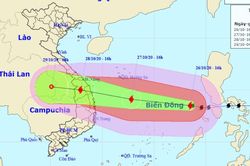Đêm mai (27/10), bão số 9 ảnh hưởng trực tiếp khu vực Trung và Nam Trung Bộ