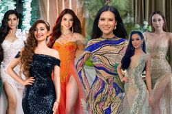 Dàn mỹ nhân Miss Earth trình diễn váy dạ hội: Hoa Thái nổi bật với Evening Gown 'Địa cầu' lấp lánh