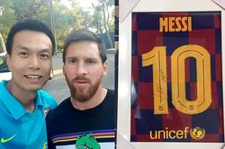 Bán áo Barcelona có chữ ký Messi để ủng hộ miền Trung