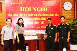 Tiếp nhận tài liệu quân sự của tỉnh Khánh Hòa thời kỳ kháng chiến chống Mỹ
