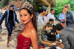 H'Hen Niê lội bùn, xúc động mạnh khi đến thăm người dân chịu ảnh hưởng sạt lở đất tại Quảng Nam