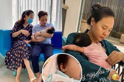 Vợ Cường Đô La để lộ nửa khuôn mặt con gái, được khen là mẹ bỉm 'mát tay'