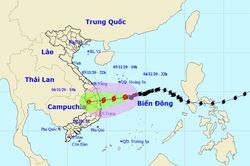 Đêm nay, bão số 10 sẽ gây mưa lớn ở các tỉnh miền trung