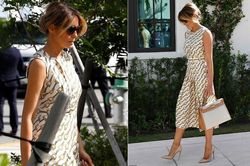 Bà Melania diện váy Gucci, xách túi Hermes trăm triệu đi bỏ phiếu
