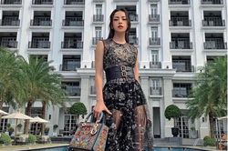 Diện đầm xuyên thấu lộ nội y, Chi Pu thần thái được ví giống Angelababy