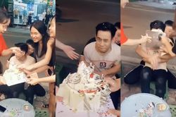 Trò đùa gây tranh cãi: Úp bánh sinh nhật lên mặt 'khổ chủ', tưởng vui mà lại nguy hiểm