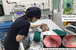 Bé trai 3 tuổi ngộ độc do uống nhầm hóa chất chống thấm ghe xuồng