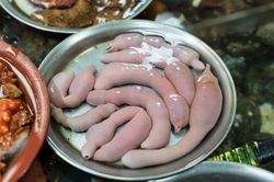 Món ăn từ giun thìa biển có vẻ ngoài kỳ dị