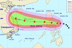 Bão số 13 ảnh hưởng trực tiếp đến miền Trung từ ngày 14 -15/11