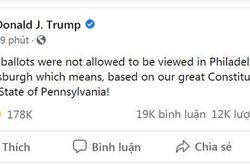 Tổng thống Trump: 700.000 phiếu bầu bị ém nhẹm ở Pennsylvania