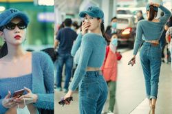 Ngọc Trinh diện set đồ xanh bát ngát khoe eo thon đẹp vạn người mê
