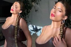 Em út tỉ phú nhà Kardashian diện áo chẽn tôn eo thon ngực đầy