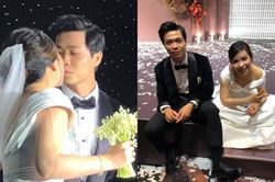 Hình ảnh hiếm hoi của Công Phượng hôn bà xã: 'Cả bầu trời' ngọt ngào!