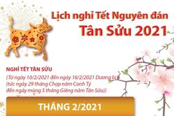 Lịch nghỉ Tết Nguyên đán Tân Sửu 2021
