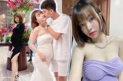 Hết mang giày cao lênh khênh, bạn gái Mạc Văn Khoa lại mê diện đồ ôm sát khi mang bầu