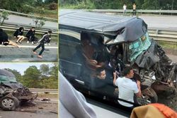 Nóng: Xe Limousine tông đuôi ô tô đầu kéo trên cao tốc, 8 người bị thương
