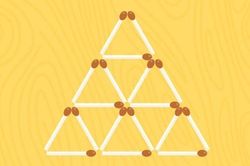 Bỏ 5 que diêm nào để giữ lại 5 hình tam giác bằng nhau?