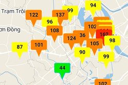 Trời âm u, không khí ô nhiễm bao phủ Hà Nội