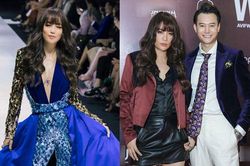 'Bạn trai tin đồn' hộ tống Trương Ngọc Ánh diễn thời trang