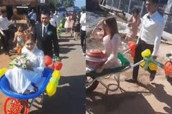 Clip: Rước dâu bằng xe rùa, cô dâu cười tươi rói, có hành động quan tâm chú rể khiến dân tình 'rụng tim'