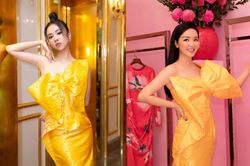 Á hậu Thúy An, Hoa hậu giáng My trót say lòng cùng mẫu váy nơ khổng lồ, ai mặc đẹp hơn ai?