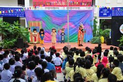 Trường Tiểu học Lộc Thọ: Tổ chức cho học sinh xem kịch 'Anh hùng Thánh Gióng'