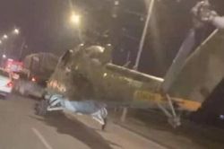 Trực thăng chiến đấu Mi-24 xuất hiện ở Yerevan vào ban đêm