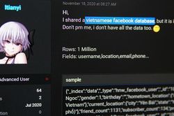 Một triệu tài khoản Facebook Việt bị tung lên diễn đàn hacker