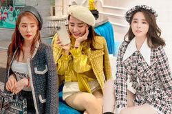 Ngoài 30, Quỳnh Nga hết mê 'váy tiểu tam', chuyển sang lăng xê món phụ kiện đội đầu sang chảnh