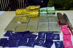 Hai anh em vận chuyển 11 bánh heroin, 20 kg pháo