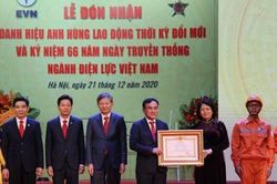 Tập đoàn Điện lực Việt Nam đón nhận Danh hiệu Anh hùng Lao động thời kỳ đổi mới