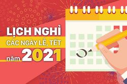 UBND tỉnh: Thông báo lịch nghỉ lễ, Tết năm 2021