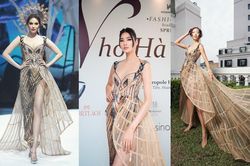 Chiếc váy này có gì đặc biệt mà ba mỹ nhân Lan Khuê, Hoàng Thùy, Thanh Khoa đua nhau mặc?