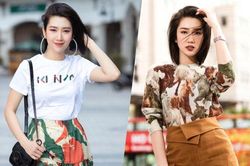 Thúy Ngân biến hóa phong cách dạo phố