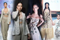 Hoàng Thùy dịu dàng diễn Vedette, 'mẹ bỉm sữa' Thúy Vân catwalk đầy thần thái ở vị trí First Face