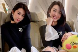 Mặc váy siêu ngắn, Thúy Ngân 'dở khóc dở cười' khi bị tiếp viên tưởng nhầm là khăn ăn