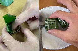 Clip: Nam thanh niên hướng dẫn cách gói bánh chưng 'mini' khiến dân tình thích thú